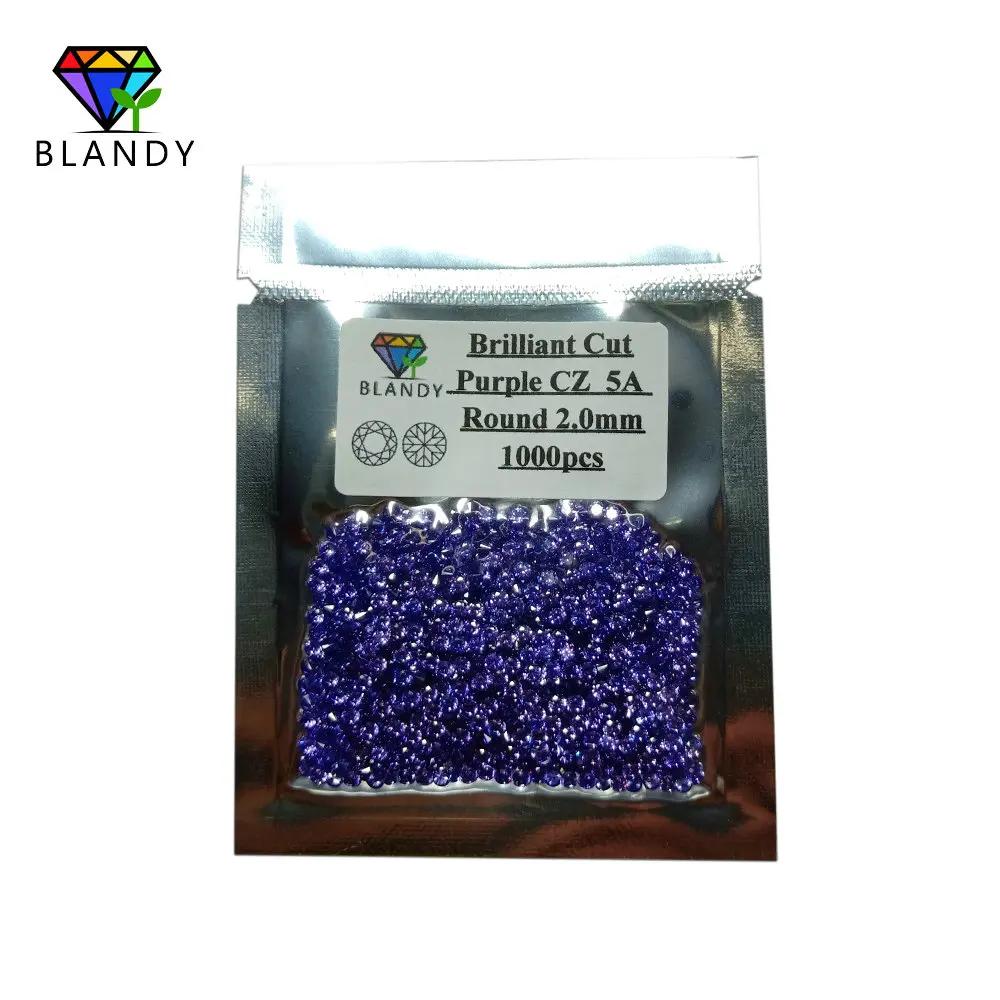 1000 pcs/Lot 0.8 ~ 3.0mm 5A qualité diverses couleurs en vrac CZ pierre ronde brillant coupe cubique