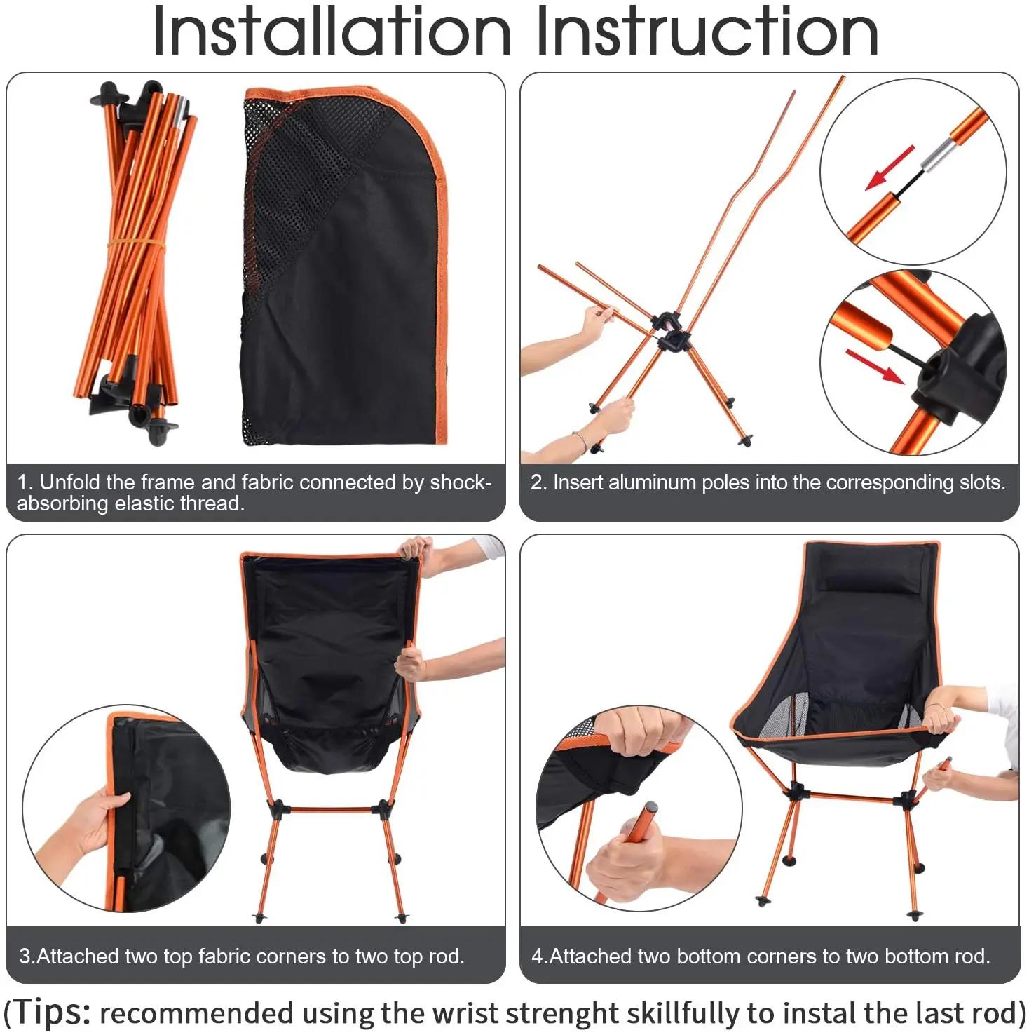 Chaise de Camping Portable en plein air, siège de Camping pliable et allongé en tissu Oxford pour pê