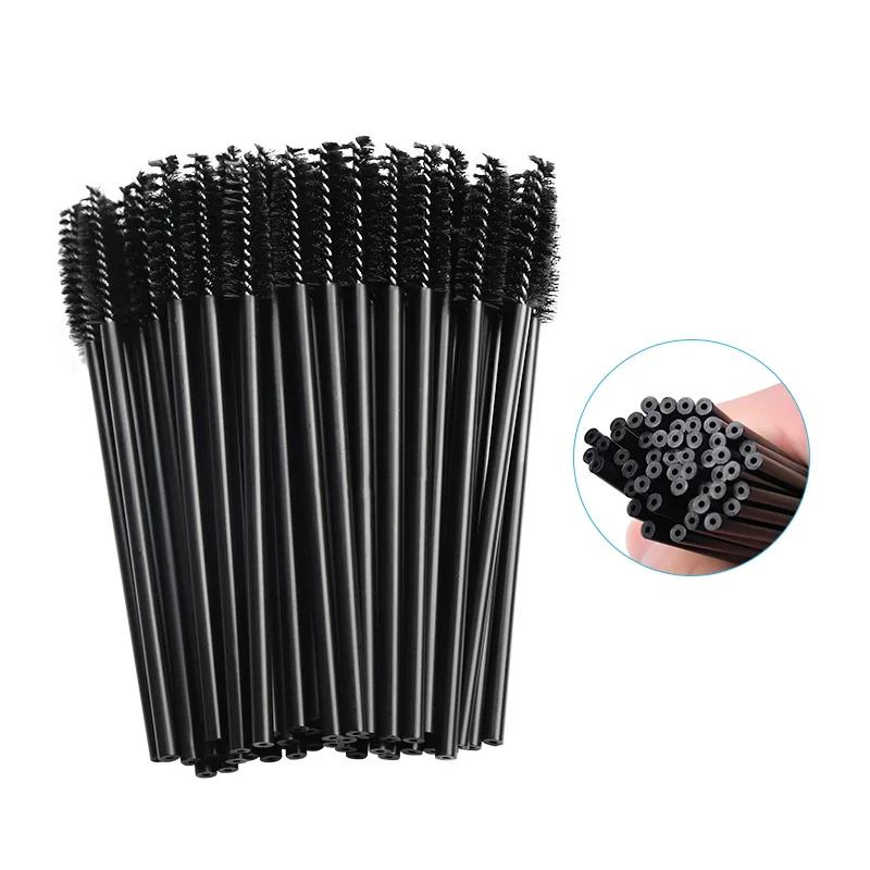 Pinceaux de maquillage jetables en cristal, 50 pièces, brosse à sourcils, poignée en diamant, applic