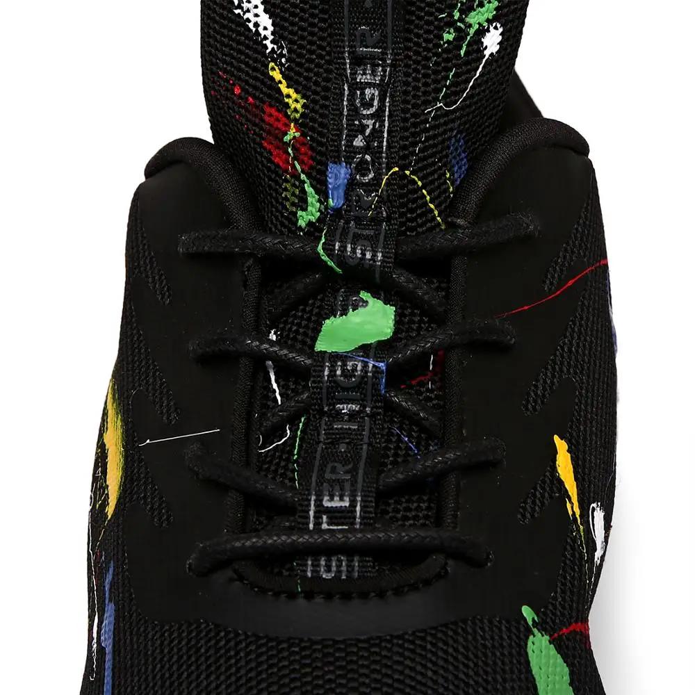 Chaussures course graffiti hommes Soulsfeng - Baskets athlétiques maille respirante légères - Amorti baume entraînement running