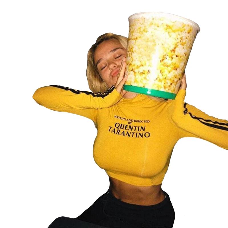 2025 mode Quentin Tarantino Sexy culture hauts femmes côté rayure à manches longues col roulé coton 
