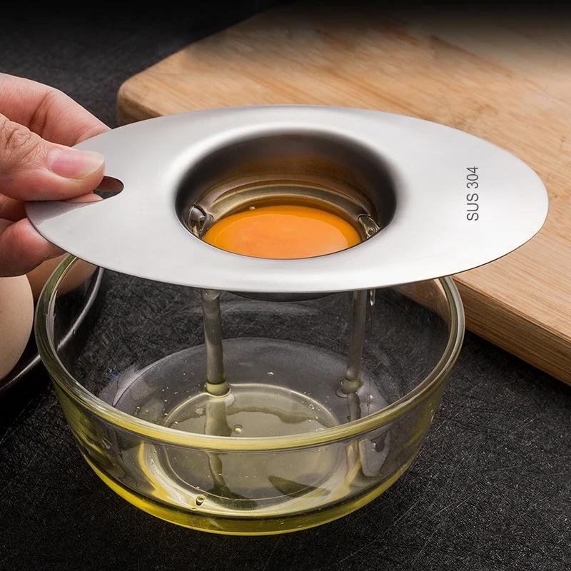 Outils de séparation de blanc d'œuf en acier inoxydable, Gadgets de filtre de jaune d'œuf, accessoir