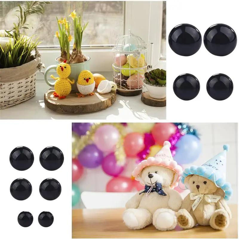 100 pièces de boules oculaires en plastique noir pour poupée, accessoires de sécurité pour jouets, A