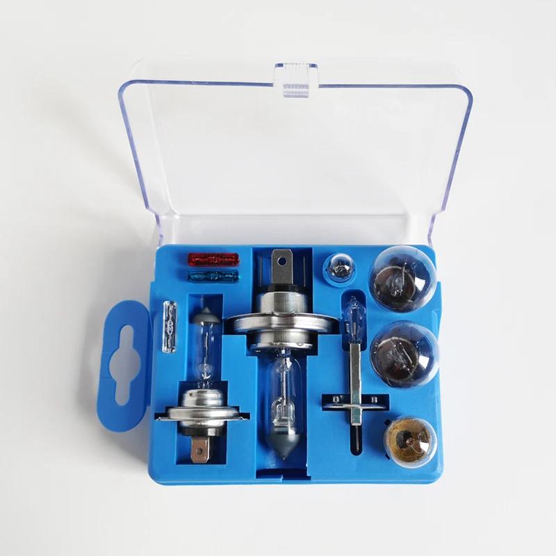 Kit d'urgence pour voiture, ampoule halogène H4 H7 H1 12V 60W 55W P43T 1157 S25 ATC FUSE T10 W5W BAY