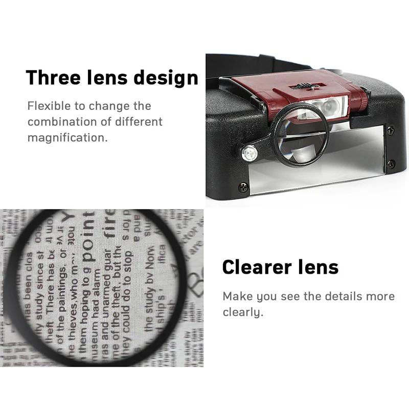 Lunettes avec loupe, entretien de montre, bandeau, loupe, Style de port pour la lecture, bijoux, out
