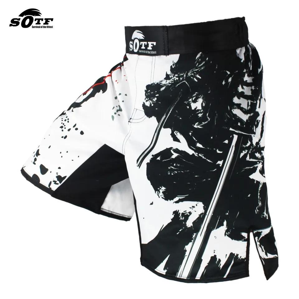 SOTF noir taille élastique Bushido Fitness féroce ninja combat sport shorts tigre Muay Thai mma shor