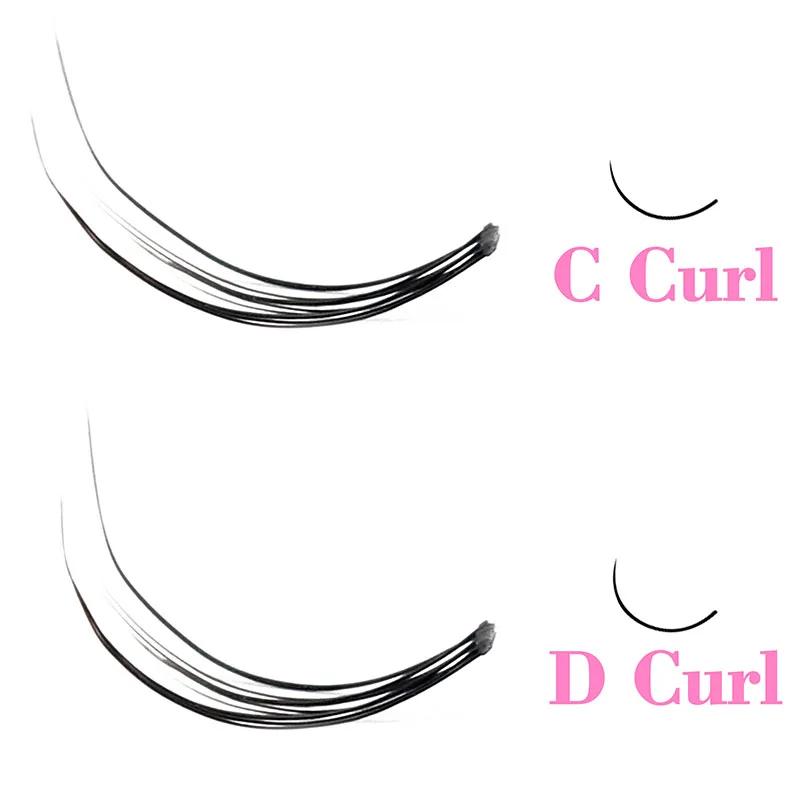 Kimcci 120 pièces Extensions de cils individuels en vison de qualité supérieure, effet queue de pie,