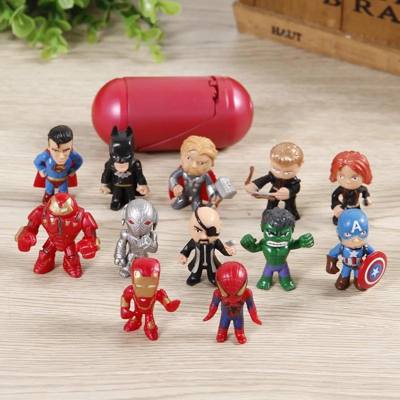 12 pièces/ensemble nouveau Q Avengers Mini figurines Hulk Thor Spider Man figurine jouets super-héro