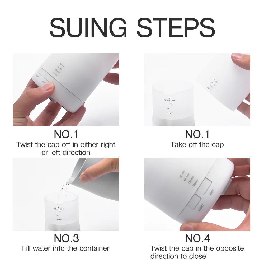 Humidificateur USB diffuseur d'arômes, huile essentielle, supporter ficateur d'air, lampe d'aromathé