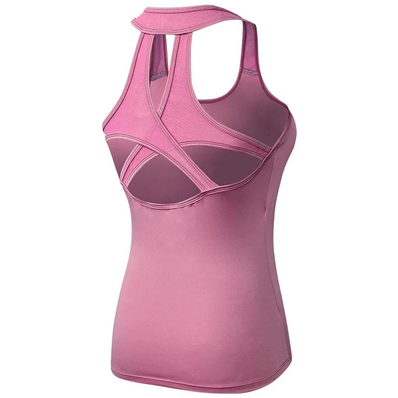 2023 dessus de Yoga gilet pour femmes haut de Sport Fitness chemise de Sport hauts de Yoga femme t-s