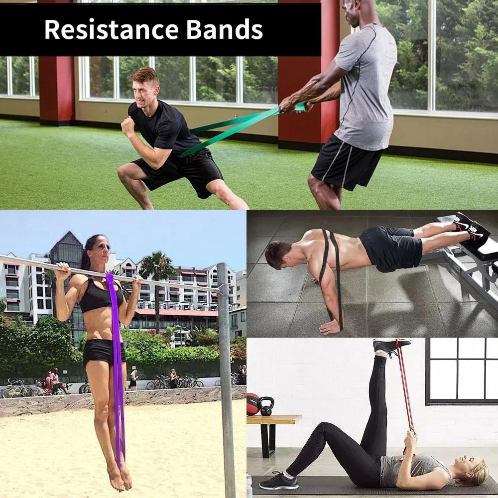 Bande élastique fitness TPE 1 pièce - Résistance yoga entraînement - Épaules dos hanches assistance