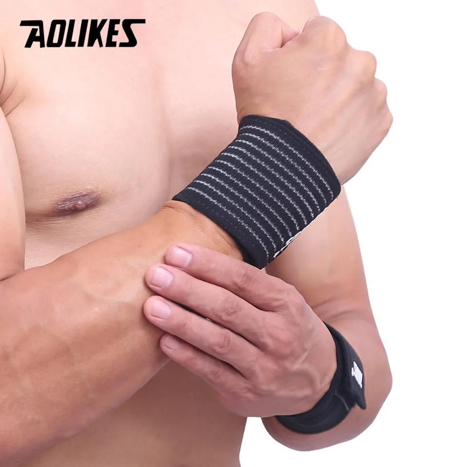 AOLIKES 1 pièces coton élastique pansement main Sport bracelet gymnastique soutien poignet orthèse e
