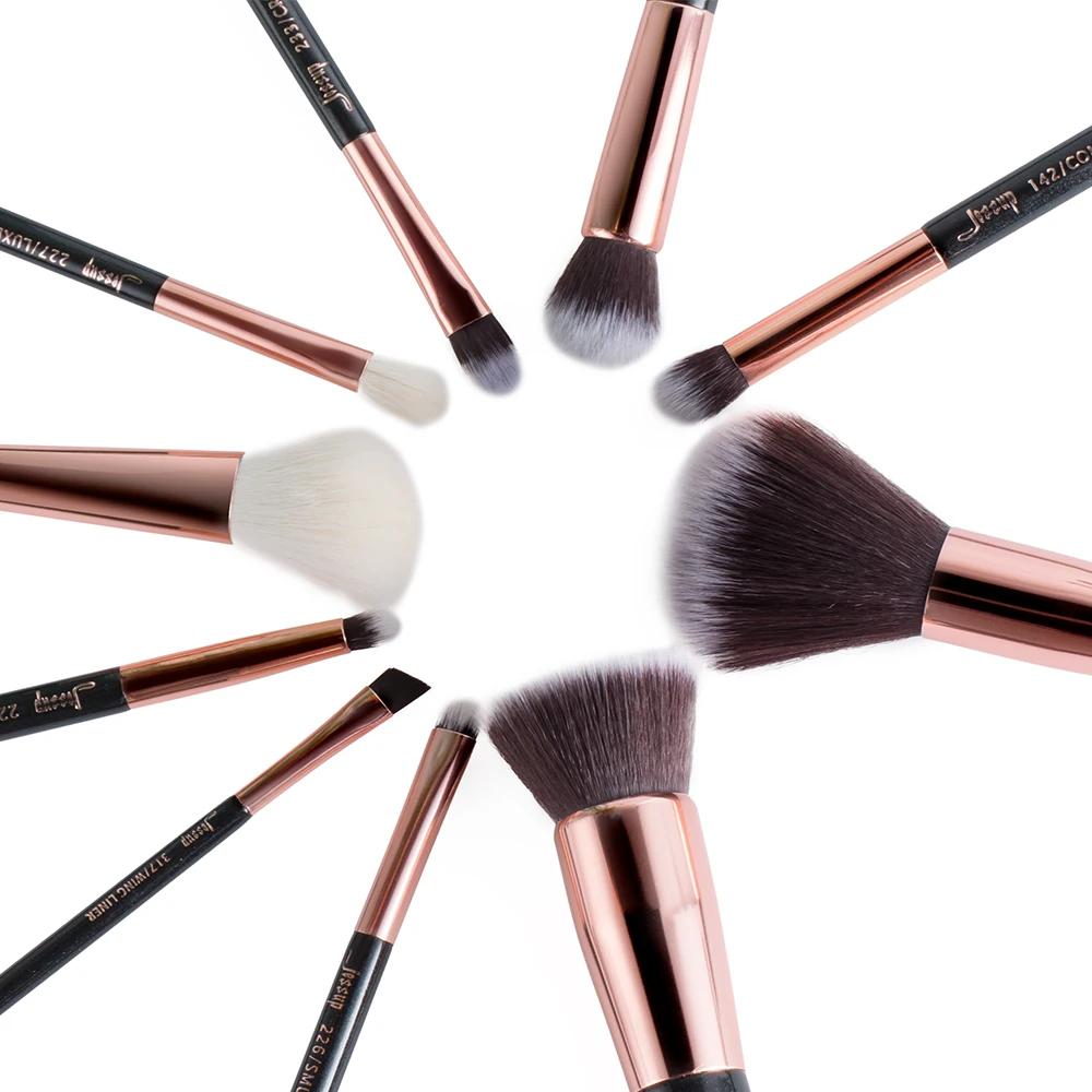 Jessup – pinceaux de maquillage synthétiques naturels, 10 pièces, poudre de fond de teint, Blush, fa