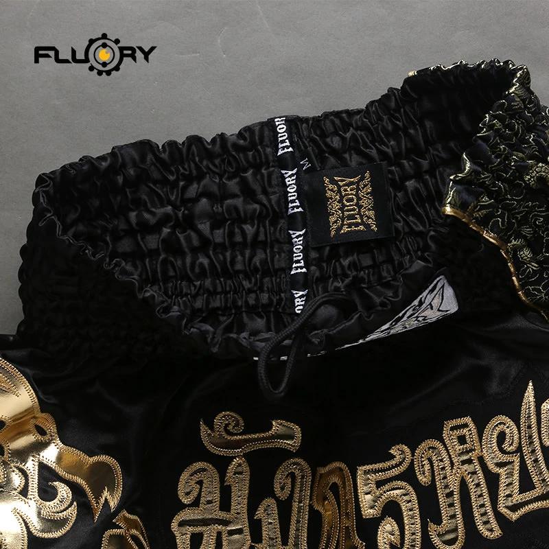Short de combat imprimé fluoré, short de boxe, patchs brodés, short Muay Thai