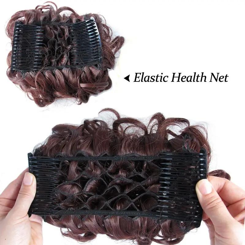 Jeedou synthétique Updos cheveux bouclés Chignon pince sur cheveux Chignon Pad Style rétro femmes po