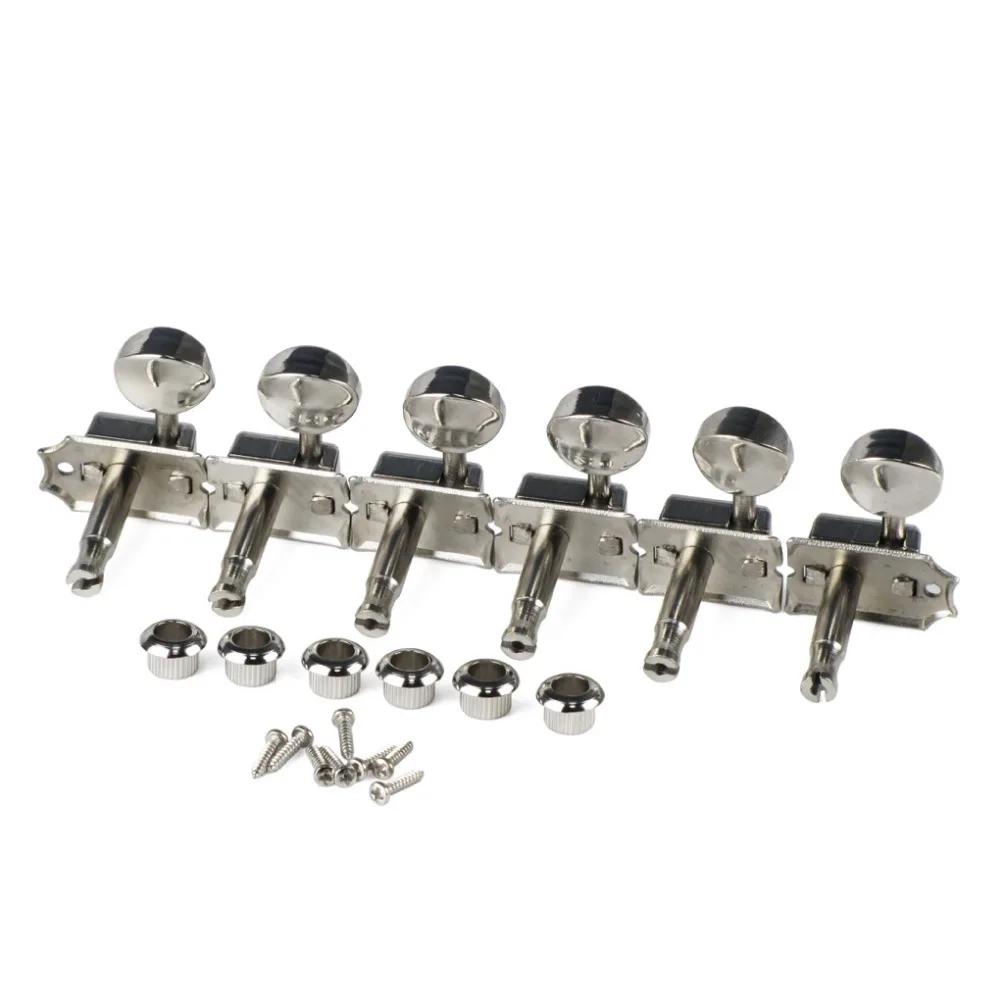 FLEOR – ensemble de têtes de guitare électrique Vintage 6 en ligne, Nickel argent, accordeurs, touch