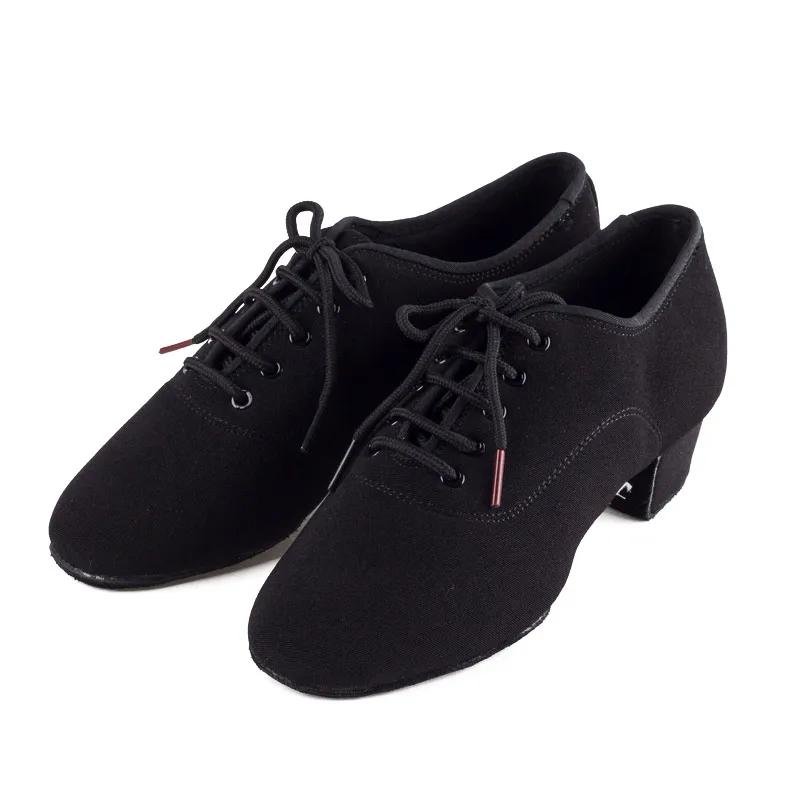 Chaussures de danse latine BD pour hommes - Semelles souples Oxford talon 4.5cm toile respirante