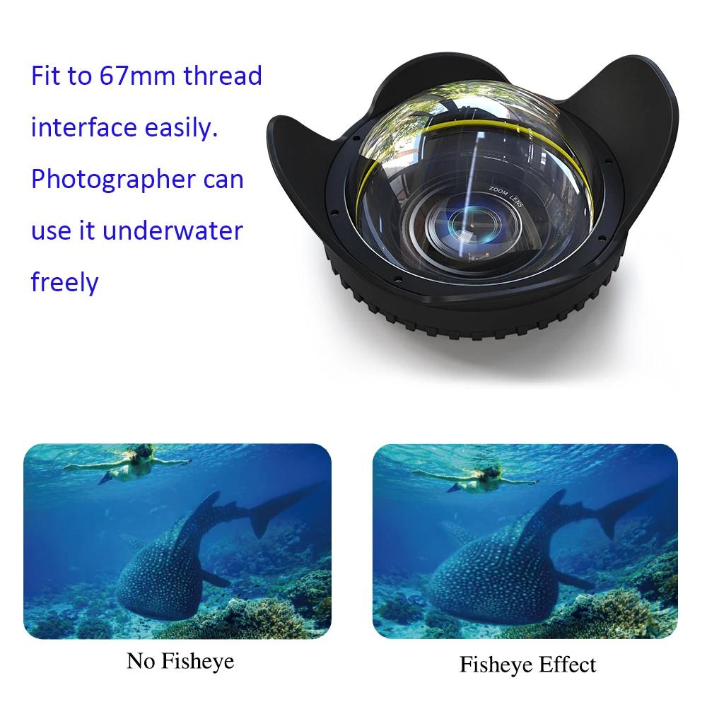 Seafrogs 67mm filetage Interface dôme Port étanche grand Angle dôme lentille pour SF-PH-02 boîtier d