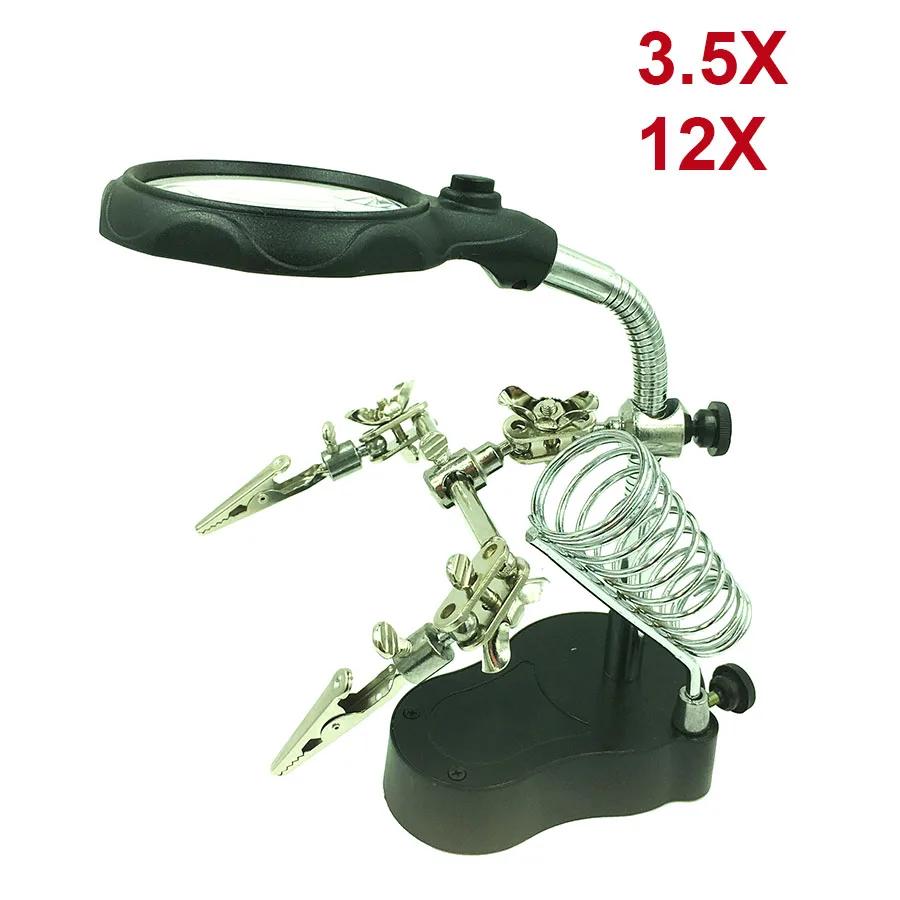 Support de Station de fer à souder avec loupe de soudage, pince à pince, aide à la troisième main, l