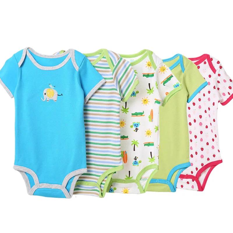 Combinaison à ailes en coton à manches courtes, 5 pièces, 3M-24M, body pour bébé