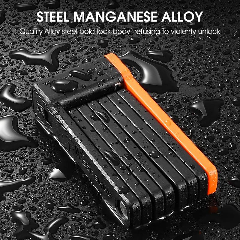 WEST BIKING Serrure de Sécurité Pliable pour Vélo, Accessoire Anti-vol, Convient pour Vélo de Route,
