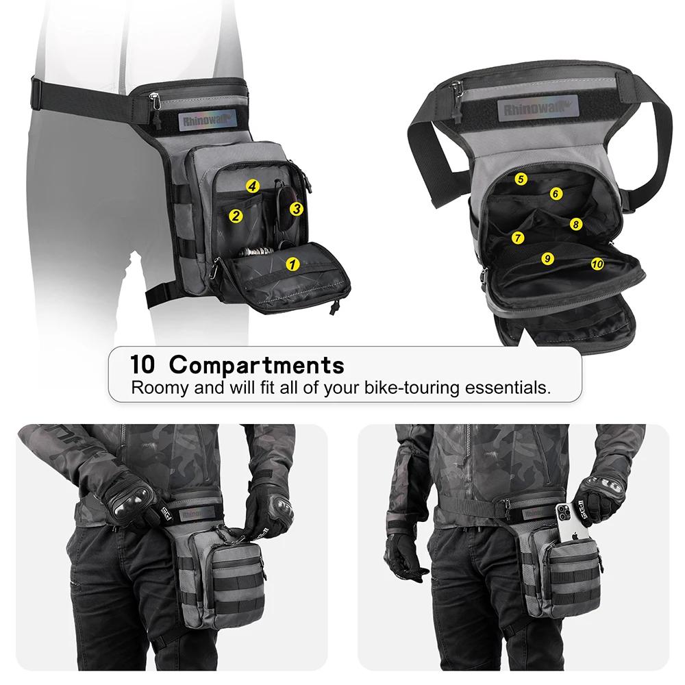 Bal inowalk-Sac de jambe de taille de moto, sac banane de grande capacité, sacs initiés à longue dis