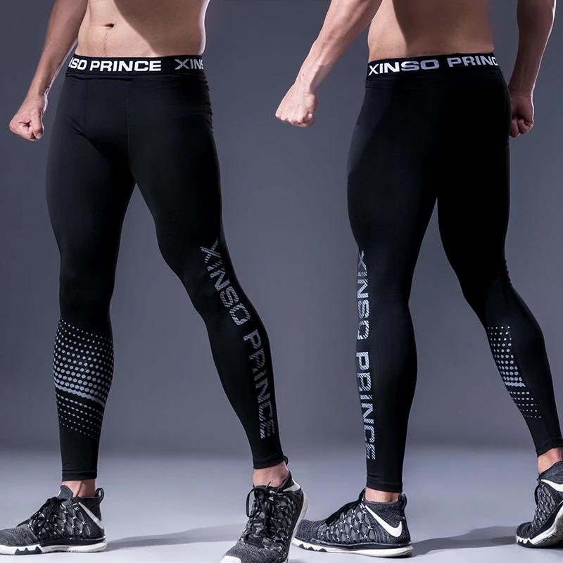 Pantalons de Compression de gymnastique serrés pour hommes séchage rapide vêtements de Sport collant