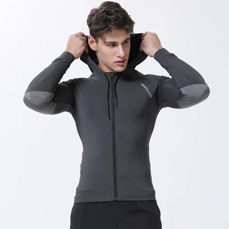 Vestes de sport à capuche pour hommes, fermeture éclair, mince, randonnée, confortable, élastique, s