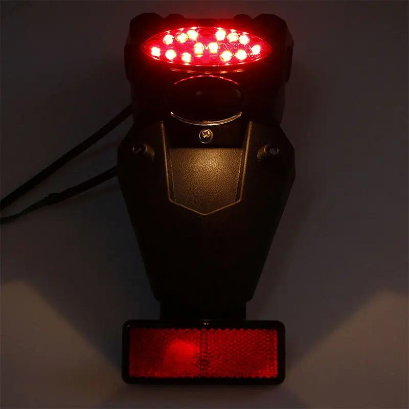 Garde-boue arrière universel en plastique ABS pour moto, feu arrière de frein à LED