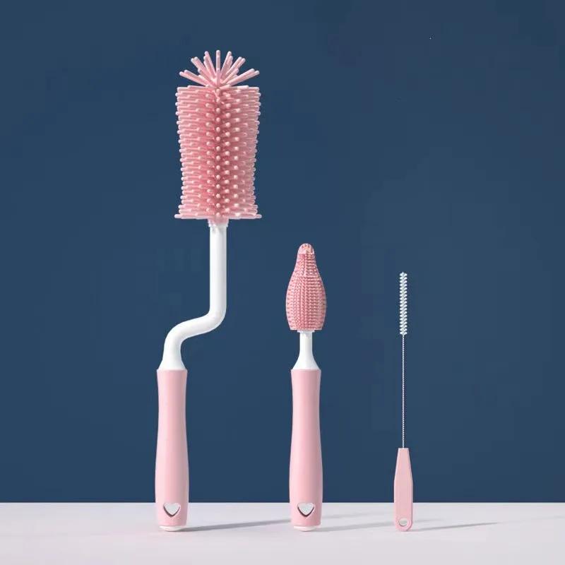 Brosse de nettoyage de bouteilles en Silicone, sucette pour bébé, épurateur de paille, petite brosse