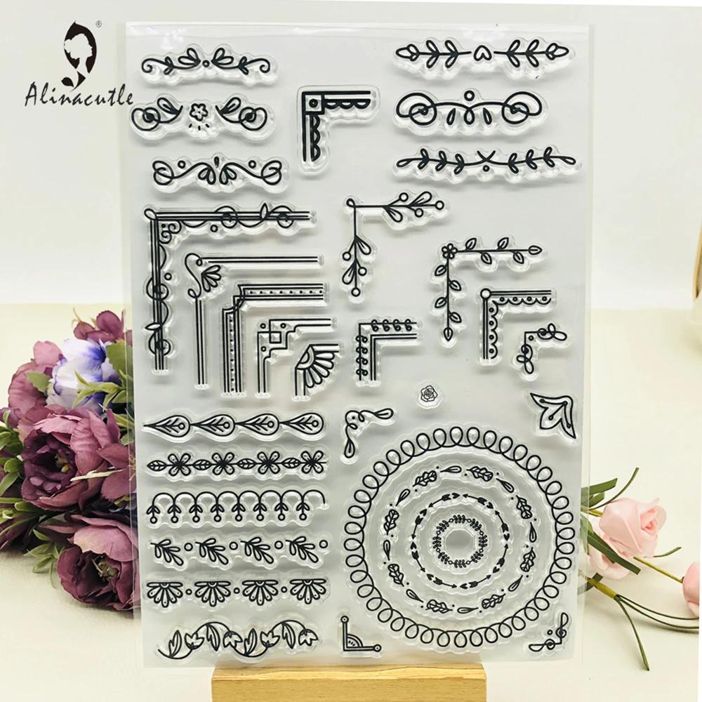 Alinacutle timbres clairs feuille fleur bordure coin Scrapbooking carte Album papier artisanat roule