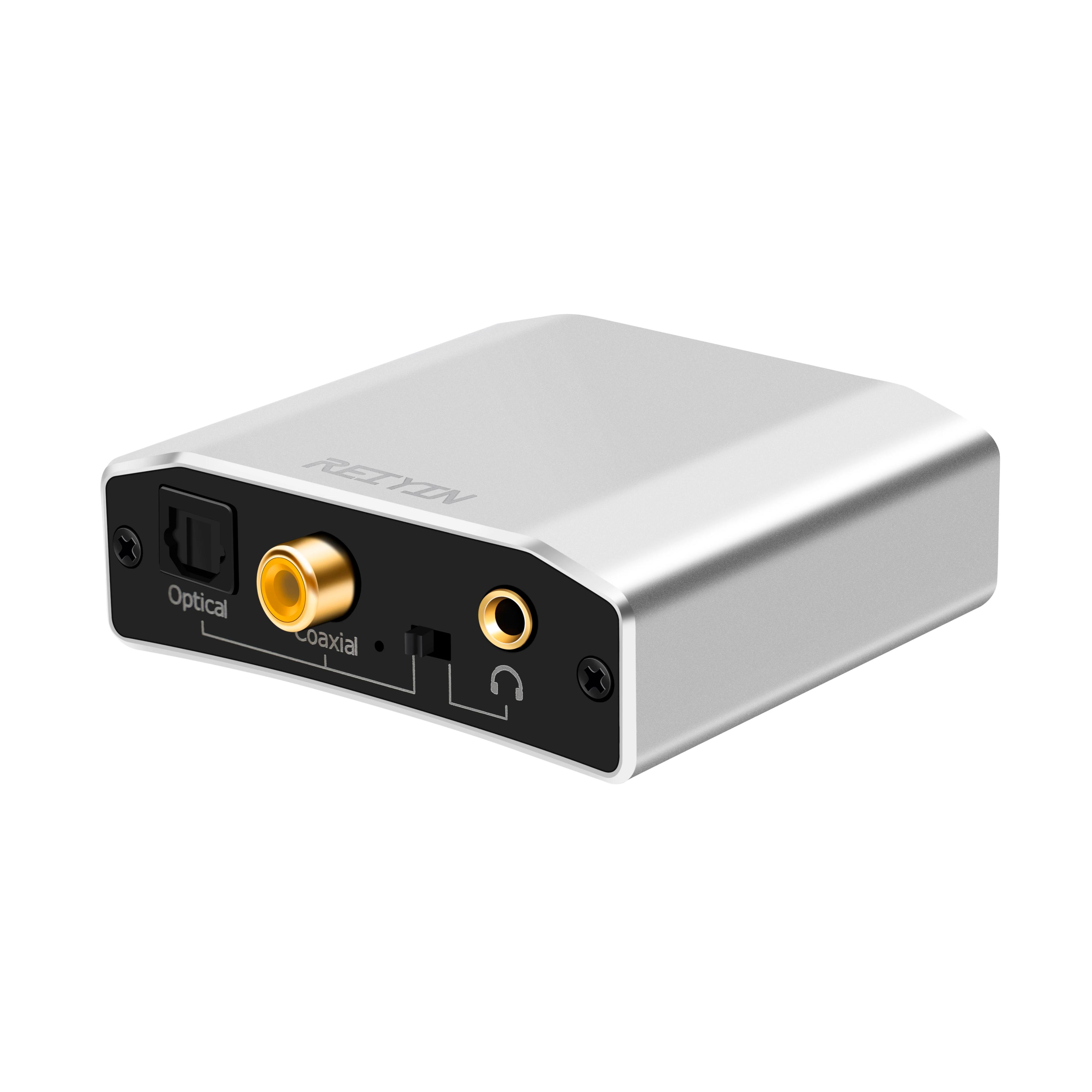 Reiyin DAC USB C vers convertisseur optique Coaxial analogique 3,5 mm adaptateur audio 192 kHz 24 bi