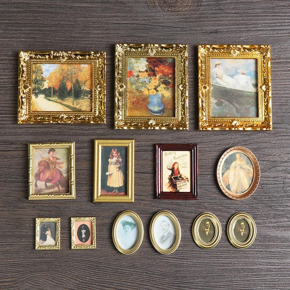 Mini photo murale en résine pour enfants, ornement de maison de courses, photos encadrées vintage, p