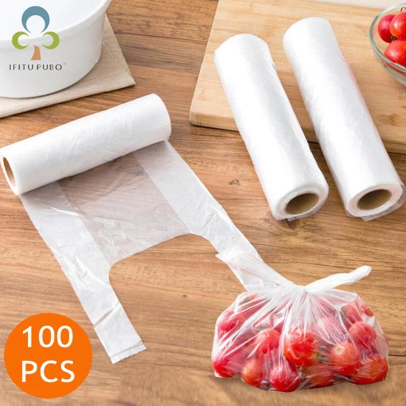 Sacs en plastique transparents pour conserver la fraîcheur, 100 pièces, sac de conservation des alim