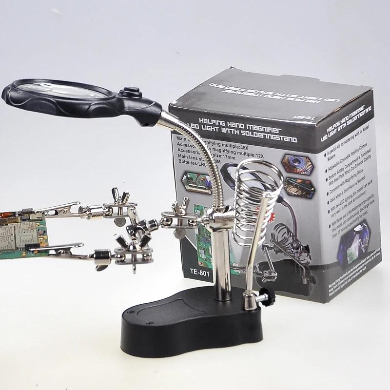 Support de Station de fer à souder avec loupe de soudage, pince à pince, aide à la troisième main, l