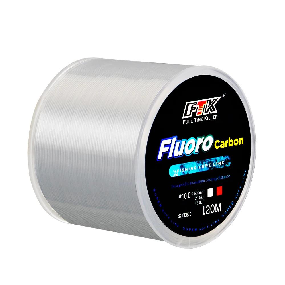 Ligne de pêche à revêtement fluorocarbone de 120M, 0.20mm-0.60mm, ligne Leader en Fiber de carbone, 