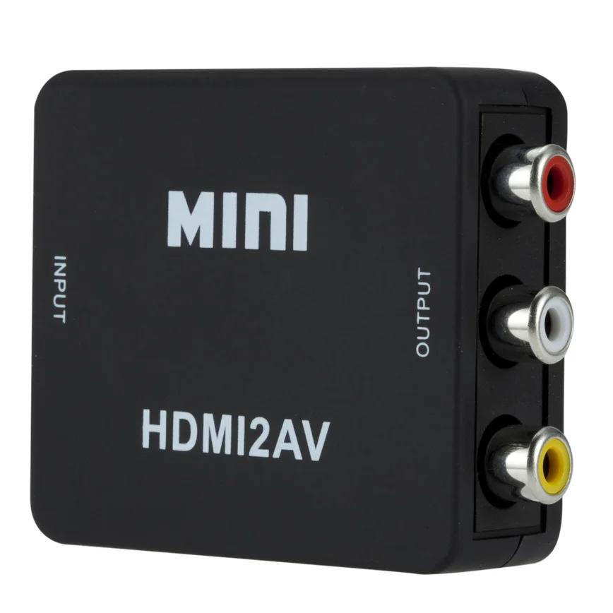 Grwibeou – convertisseur HDMI vers RCA 1080P, boîtier vidéo AV/CVSB L/R HD 1920x1080, HDMI2AV, prise