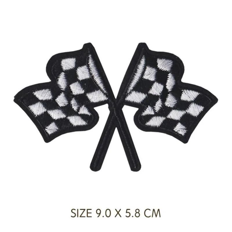 Style Punk voiture course casque Locomotive Badge Patch brodé fer patchs pour vêtements bricolage en