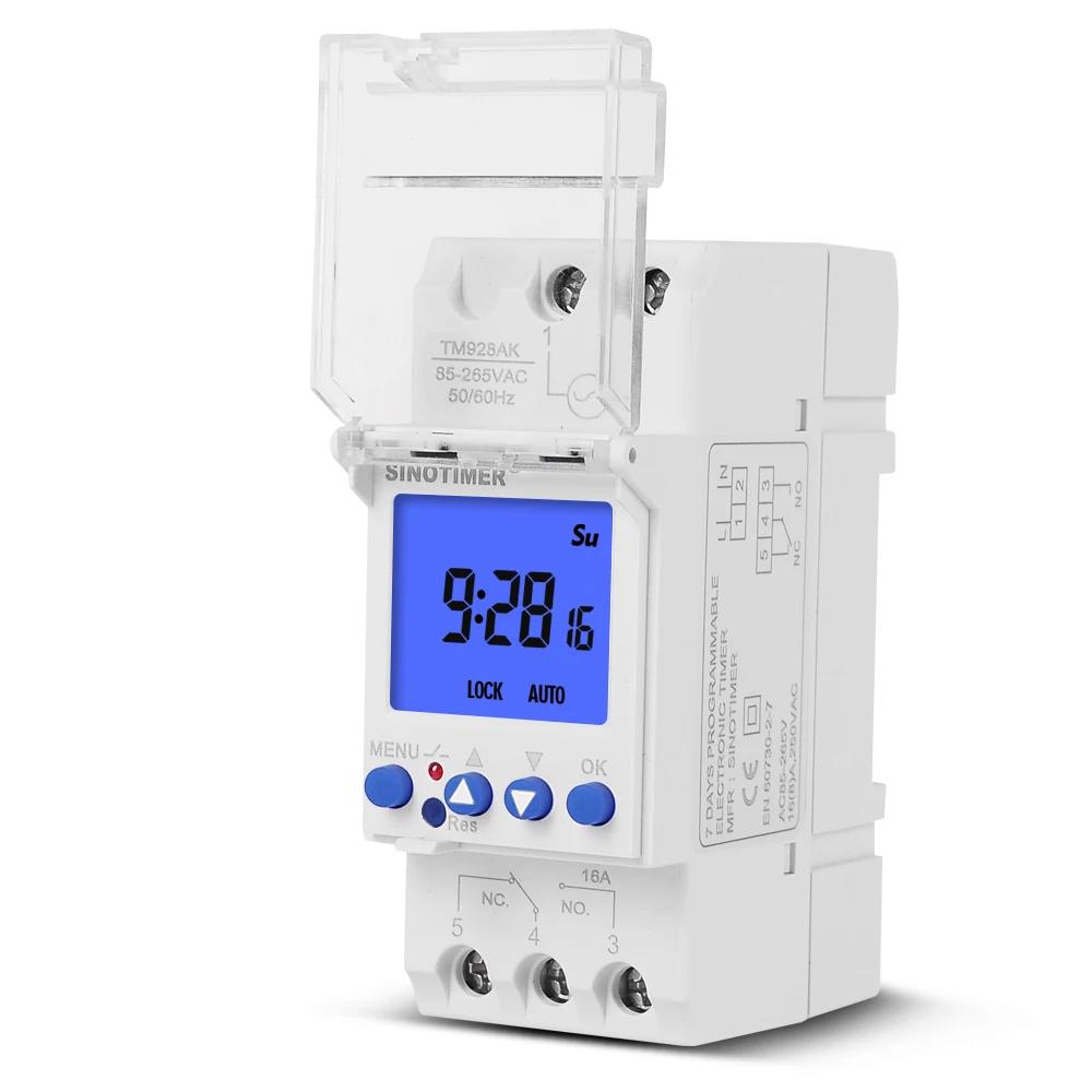 Rétro-éclairage grand écran LCD interrupteur de temps industriel 110V 220V contrôleur minuterie rela
