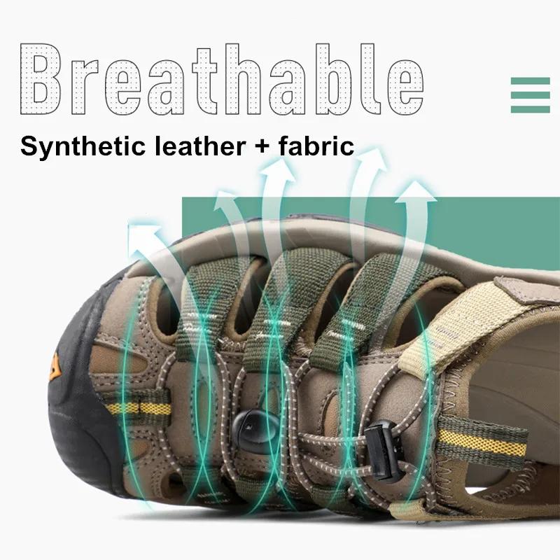 HUMTTO – sandales d'été pour hommes, chaussures de plage respirantes, pour l'extérieur, randonnée, C