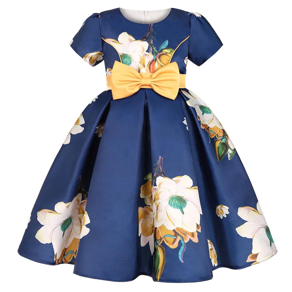 Robes d'été à fleurs pour filles, vêtements de noël pour enfants, robe princesse d'anniversaire, de 