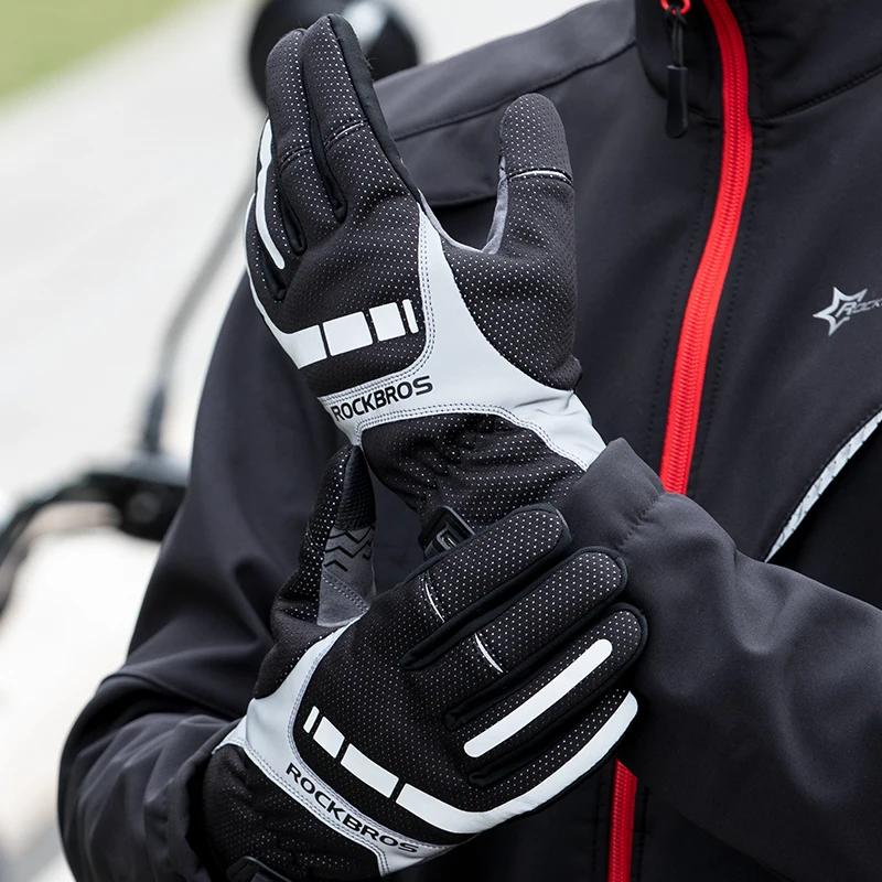 ROCKBROS gant d'hiver chauffant gants de cyclisme USB gants de Ski électriques rechargeables écran t