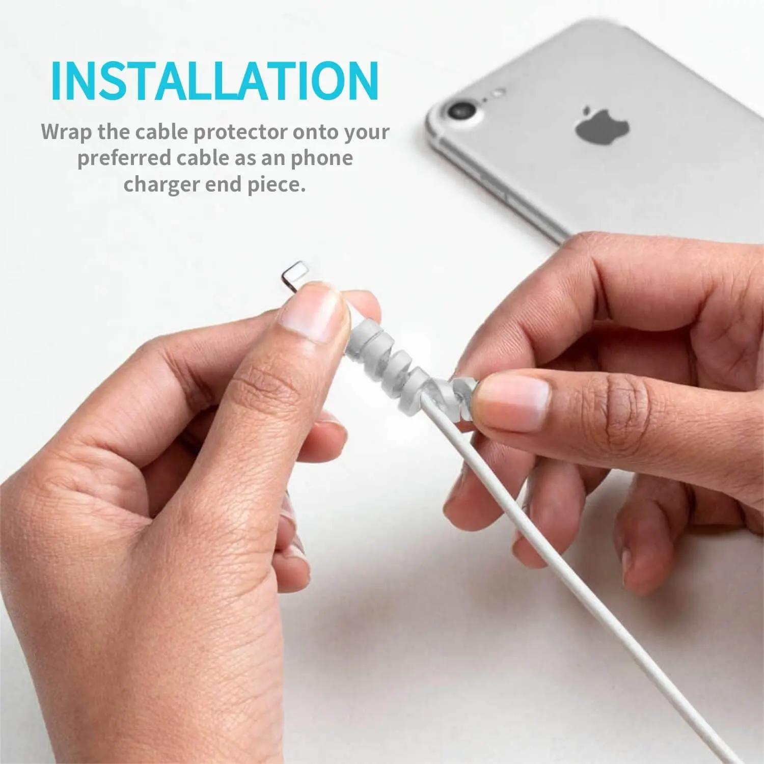 Protecteur de câble en Silicone, enrouleur de bobine, protecteur de fil pour iPhone, cordon de charg