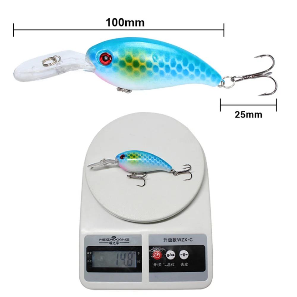 1 pièces leurre de pêche manivelle 10 cm 14.8g flottant Wobbler appât dur artificiel longue coulée b