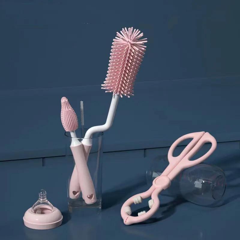 Brosse de nettoyage de bouteilles en Silicone, sucette pour bébé, épurateur de paille, petite brosse