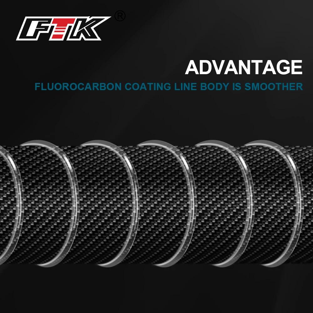 FTK 100M ligne de pêche à revêtement fluorocarbone 4.14LB-34.32LB ligne de Leader Monofilament en Fi