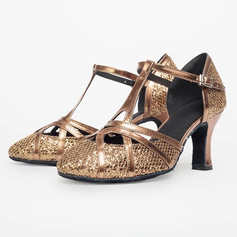 USHINE chaussures de danse de salon femmes paillettes chaussures de danse modernes Salsa salle de ba