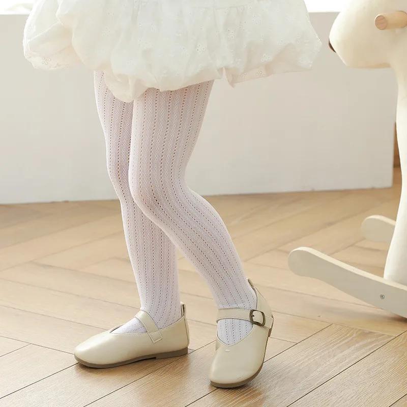 Lawadka collants d'été pour filles maille mince bébé fille collants mode enfants collants coton soli