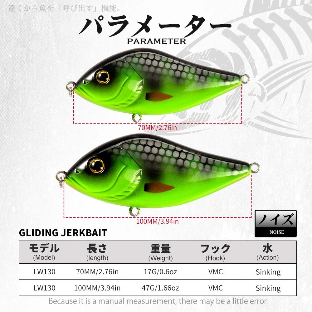 Hunthouse curseur plombs Leurres de pêche VIB Jerkbaits 70mm 100mm coulant Variable manivelle Leurre