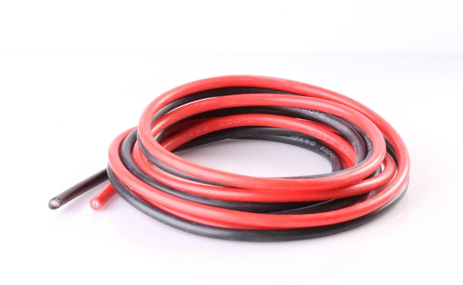 Câble en Silicone fil rouge noir câblage de batterie de voiture RC fils électriques avions RC 14awg 